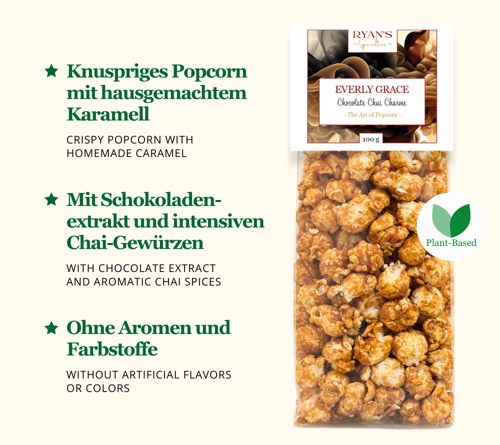 Everly Grace Chocolate Chai Charm Popcorn - Mit Schokoladenextrakt und intensiven Chai-Gewürzen