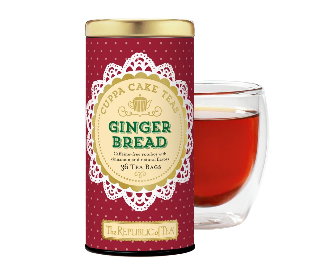Gingerbread Cuppa Cake Red Tea von The Republic of Tea kaufen |  Perfekter Wintertee | Geschmack von Lebkuchen | Extraportion Gemütlichkeit