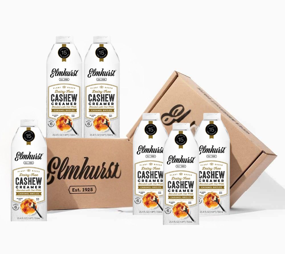 Caramel Brulee Cashew Creamer von Elmhurst | 100% pflanzlicher Kaffee Creamer | Direkt aus den USA | Karamell-Geschmack | EU-weiter Versand