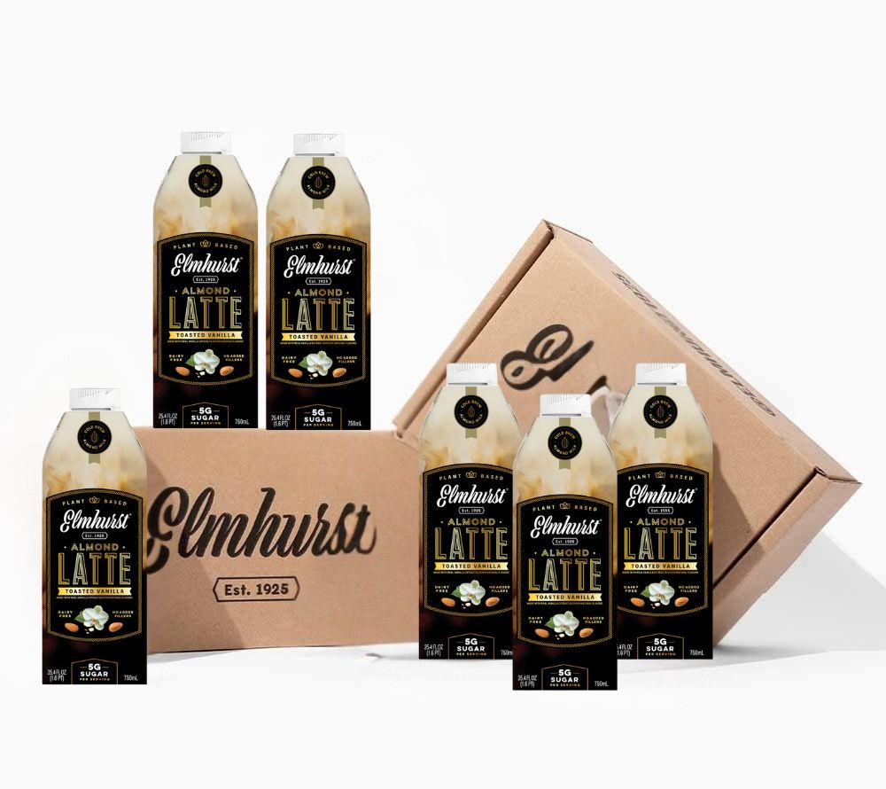 Toasted Vanilla Almond Latte von Elmhurst | Mandelmilch mit Madagaskar-Vanille und Cold Brew | köstliche Kombination | perfekt für ein luxuriöses Kaffeeerlebnis