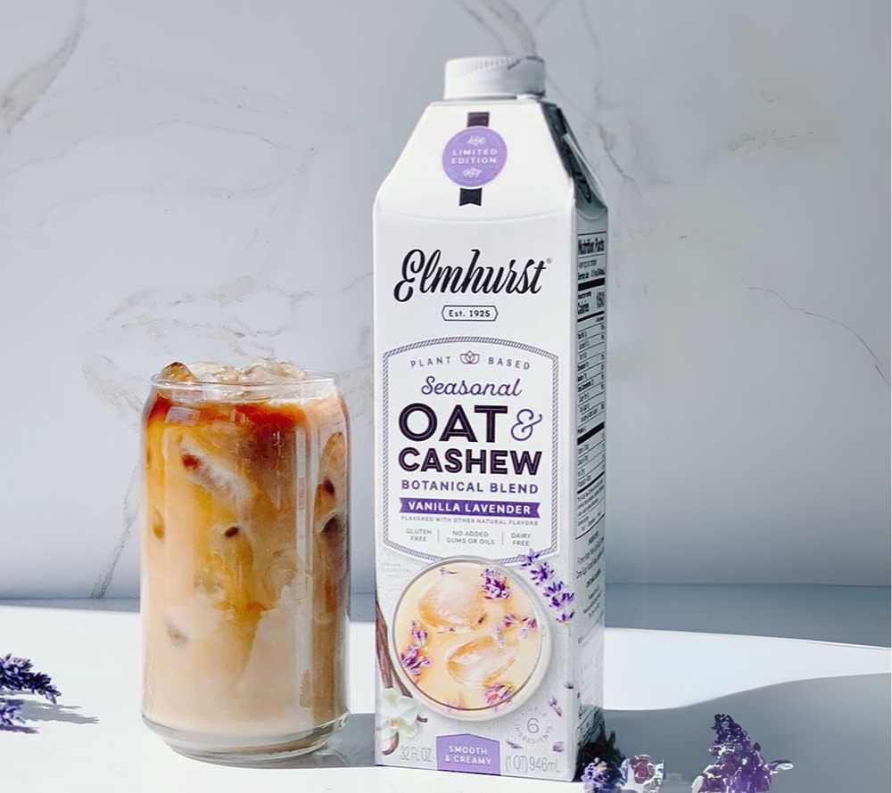 Vanilla Lavender Oat Cashew Milk von Elmhurst kaufen | sommerlicher, pflanzlicher Drink | perfekt für den Tee & Kaffee | Europaweiter Versand | Jetzt kaufen!