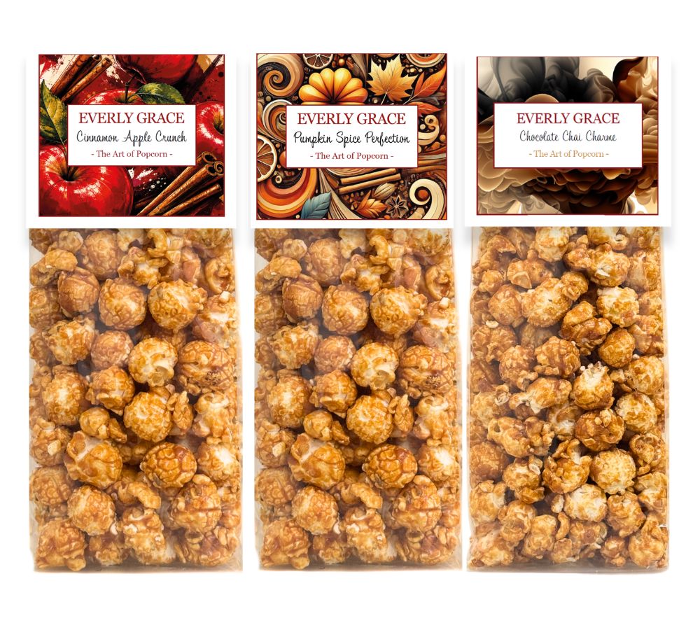 Herbstliches Popcorn Bundle mit 3 Sorten von Everly Grace (3x 100g)