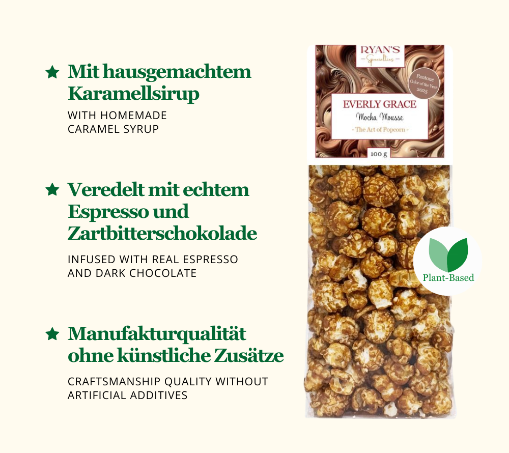 Everly Grace Mocha Mousse Popcorn kaufen - Veredelt mit echtem Espresso und Zartbitterschokolade