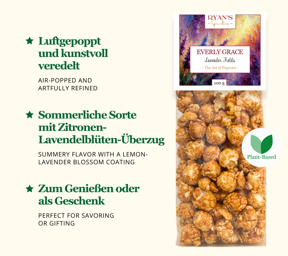 Everly Grace Lavender Fields Popcorn kaufen - Kunstvoll veredelt mit Zitronen-Lavendelblüten-Überzug