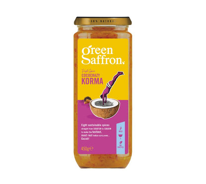Korma Sauce von Green Saffron kaufen | natürlich, vegan & glutenfrei | echte indische Aromen | mit 8 feinen Gewürzen | EU-weiter Versand | jetzt bestellen!