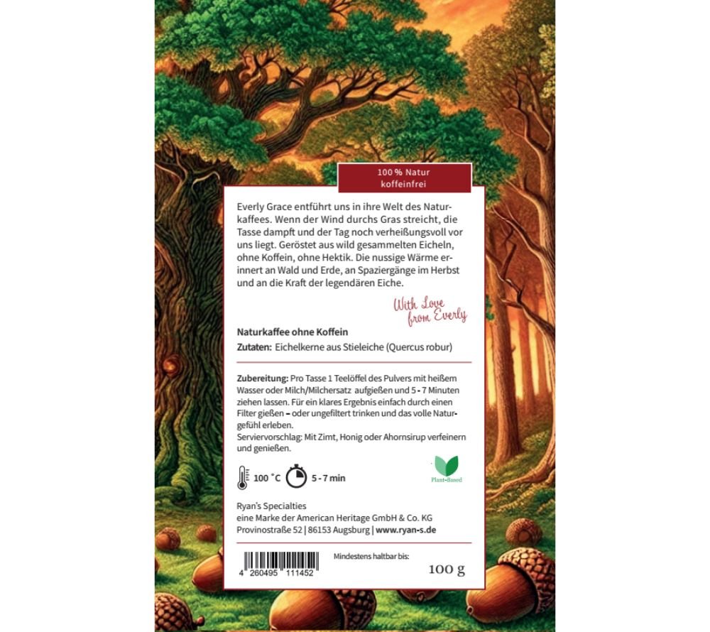 Sanft geröstete Eicheln | Kaffee-Alternative | 100 % Natur, koffeinfrei & vegan | Europaweiter Versand | Jetzt bestellen & genießen!