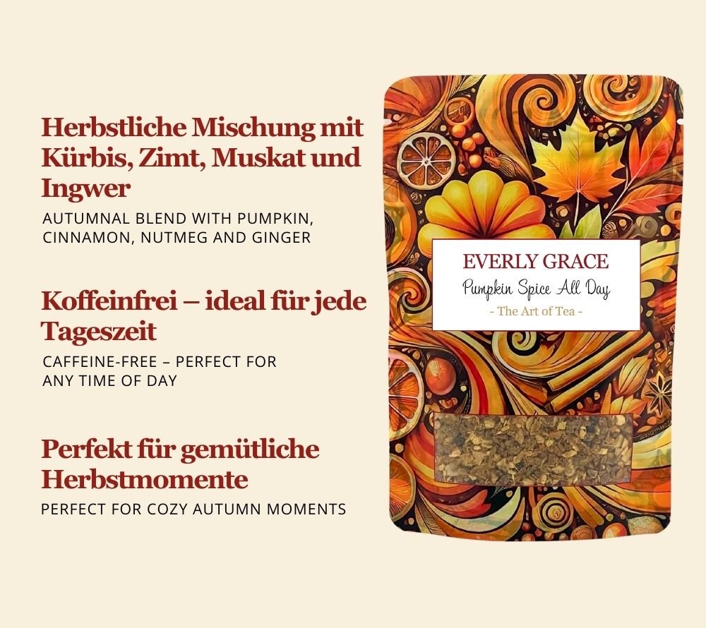 Herbst im Glas | Zimt, Muskatnuss und würzigem Ingwer | Natürlich & koffeinfrei Entspannender Genuss zu jeder Tageszeit | Europaweiter Versand | Jetzt bestellen!