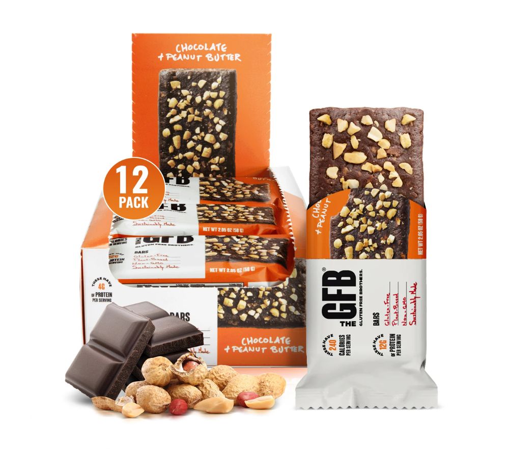 Chocolate Peanut Butter Bar von The Gluten Free Brothers online bei Ryan’s Specialties kaufen – vegane, glutenfreie Protein-Snack mit Schokolade & Erdnuss.