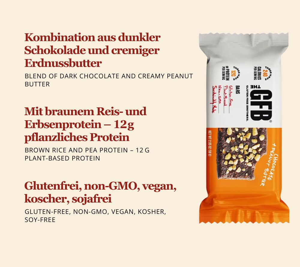 Variety Pack Bars online bestellen – Peanut Butter & Chocolate Peanut Butter Bars, vegan, glutenfrei & proteinreich. Jetzt bei Ryan’s Specialties.