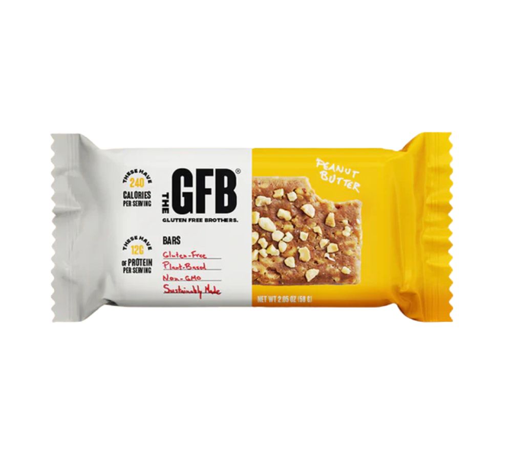Peanut Butter Bar von The Gluten Free Brothers kaufen – cremige Erdnussbutter, proteinreich, vegan & glutenfrei. Perfekt als Snack oder Energiekick.