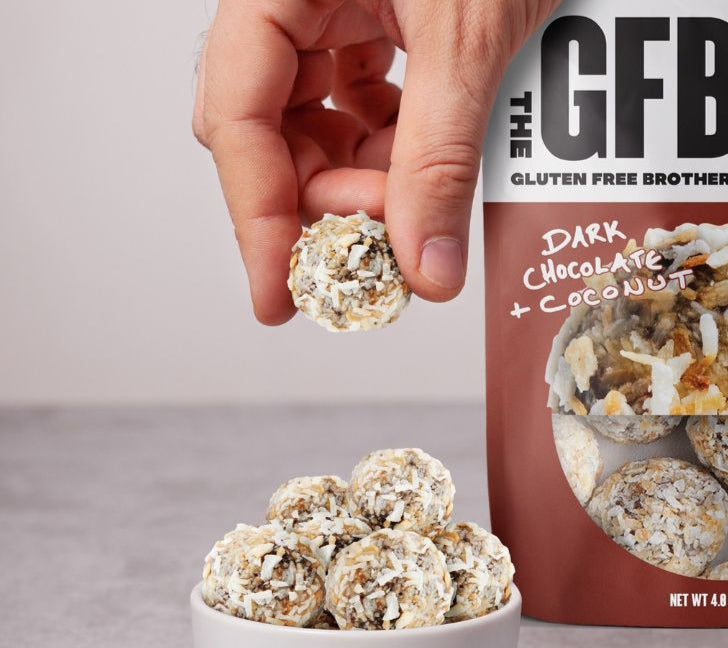 Dark Chocolate Coconut Bites online kaufen – zartbittere Schokolade trifft Kokos, vegan, glutenfrei & proteinreich bei Ryan’s Specialties.