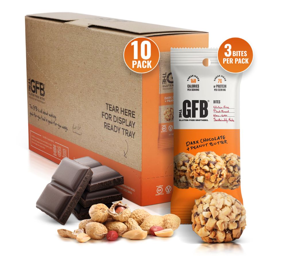 Dark Chocolate Peanut Butter Bites kaufen – schokoladiger Protein-Snack, vegan, glutenfrei & nahrhaft. Genuss für zwischendurch.