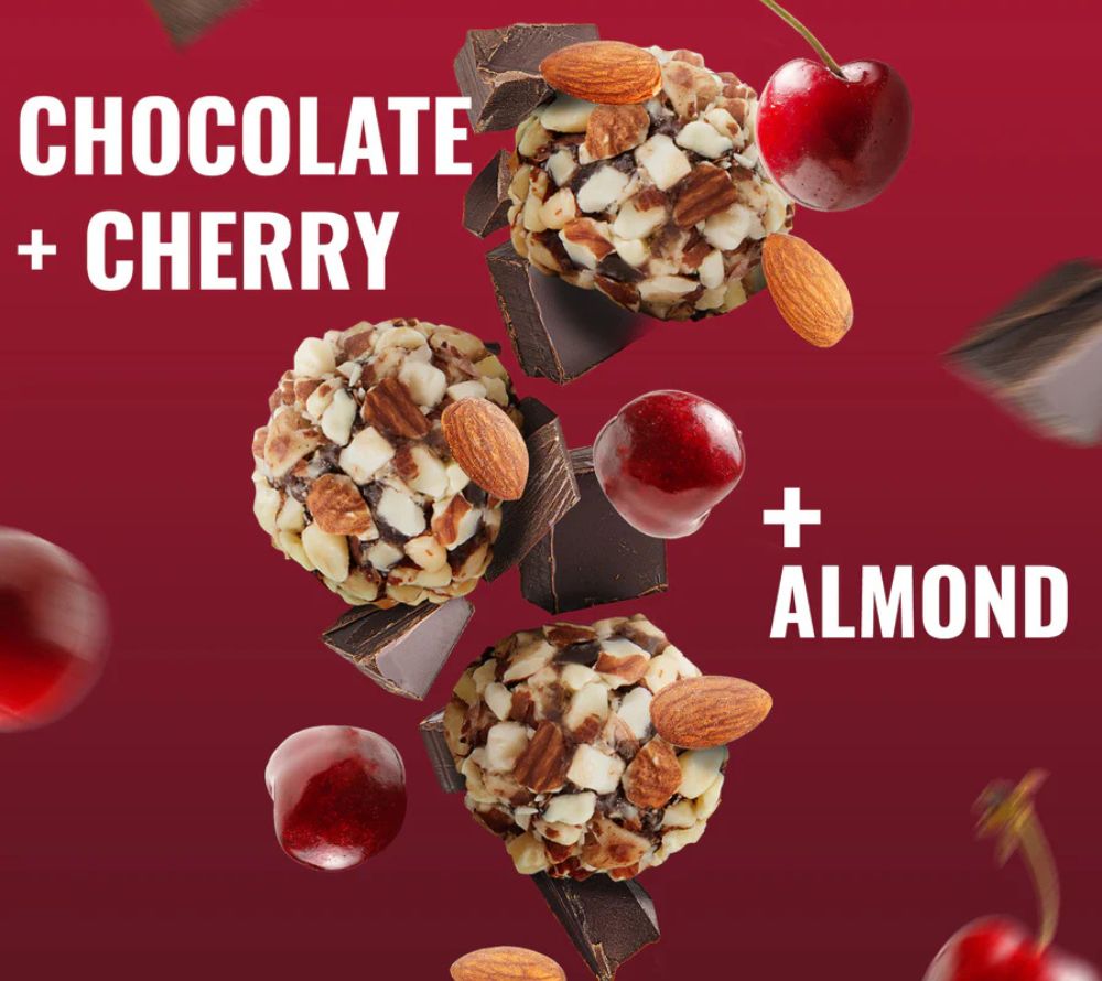 Chocolate Cherry Almond Bites kaufen – fruchtig-schokoladiger Snack mit Mandeln, vegan, glutenfrei & proteinreich. Jetzt online entdecken.
