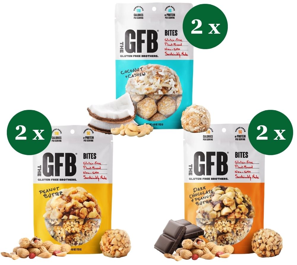 Variety Pack Bites kaufen – Coconut Cashew, Dark Chocolate & Peanut Butter Bites, vegan & glutenfrei. Perfekt für Snackvielfalt.