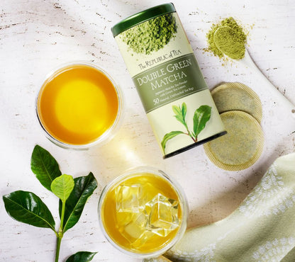 Double Green Matcha Tea von The Republic of Tea: Grüntee mit Matcha, mild & frisch. 50 Beutel – ideal heiß oder als Eistee. Jetzt kaufen!
