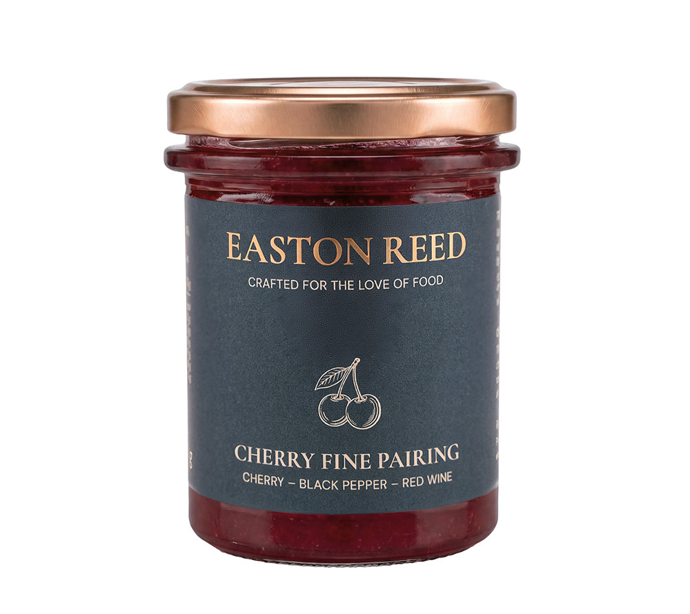 Cherry Fine Pairing mit Kirschen, Rotwein und schwarzem Pfeffer als fruchtig-würziges Chutney für Käse und Fleisch