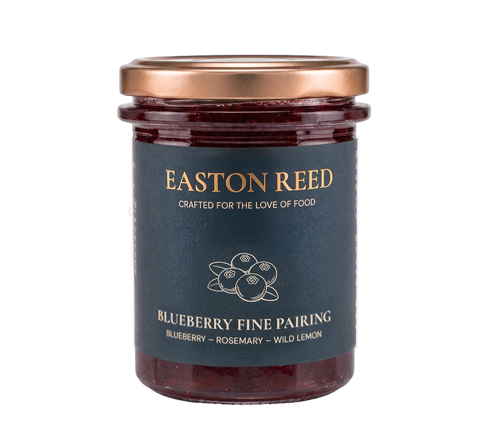 Blueberry Fine Pairing mit Heidelbeeren, Rosmarin und Wild Lemon. Fruchtig-kräuterige Gourmet-Komposition ideal zu Käse, BBQ und Sandwiches.