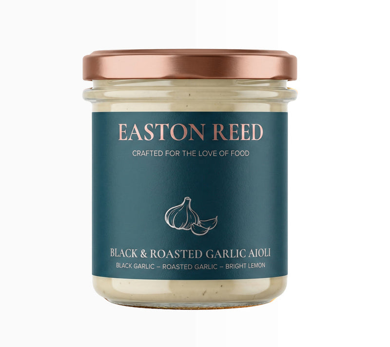 Black & Roasted Garlic Aioli von Easton Reed als Freistellerbild