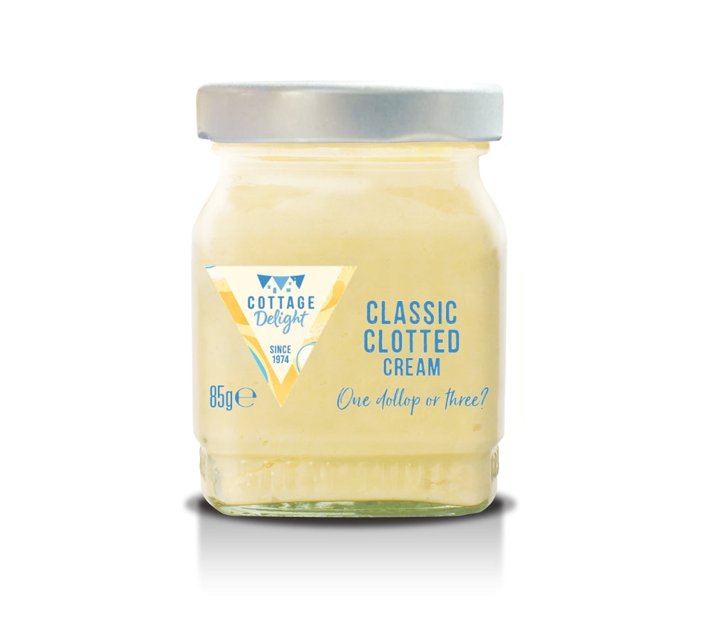 Classic Clotted Cream von Cottage Delight: Traditionelle englische Rahmcreme mit cremiger Konsistenz – ideal zu Scones, Marmelade, Desserts und Afternoon Tea.
