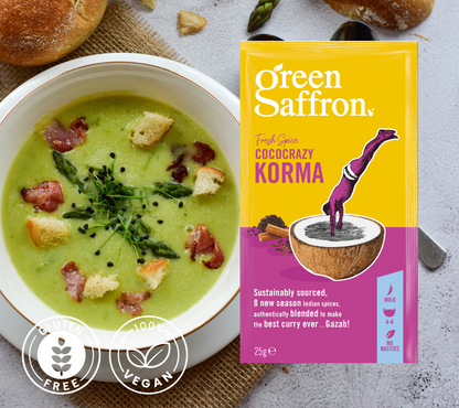 Green Saffron Korma-Gewürzmischung kaufen | aus 8 aromatischen Gewürzen | aus nachhaltigem Anbau | Europaweiter Versand | Jetzt probieren!