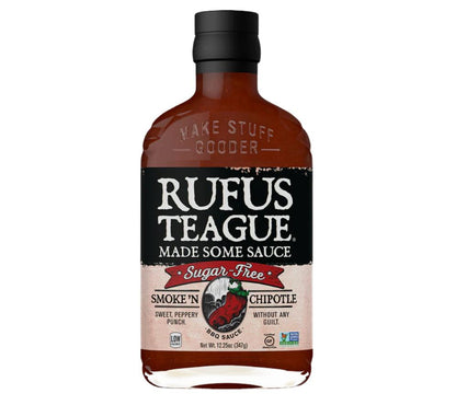 Smoke 'N Chipotle BBQ Sauce von Rufus Teague (ohne Zucker) kaufen. Zuckerfreie, rauchig-scharfe Chipotle Barbecuesauce. Ideal für Grillgerichte