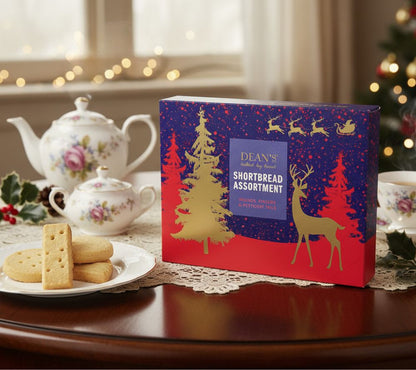 Shortbread Assortment von Dean's kaufen | Eine Auswahl an Mürbteigkeksen | in wunderschöner, weihnachtlicher Verpackung | Ideal zu Tee und Kaffee 