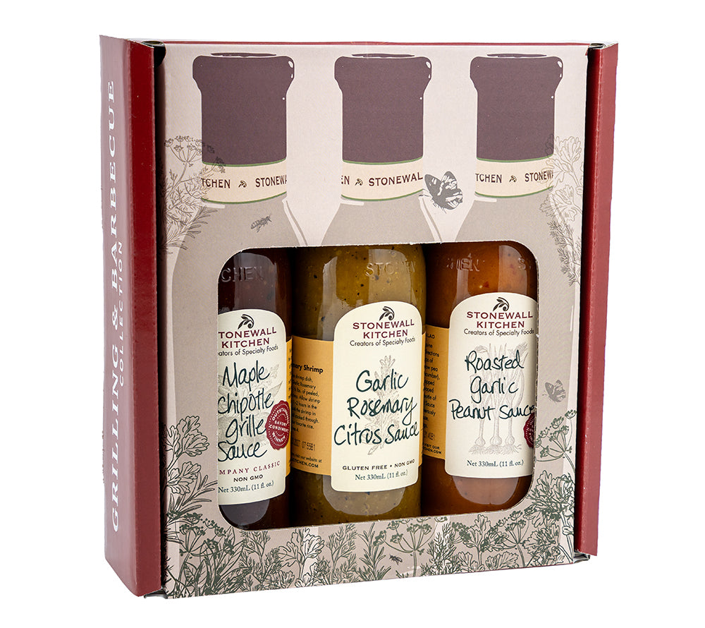 Stonewall Kitchen BBQ Geschenkset online bestellen bei Ryan's Specialties – 3 Gourmet Saucen für Grill, BBQ & Genuss. Ideal als Geschenk für Feinschmecker.