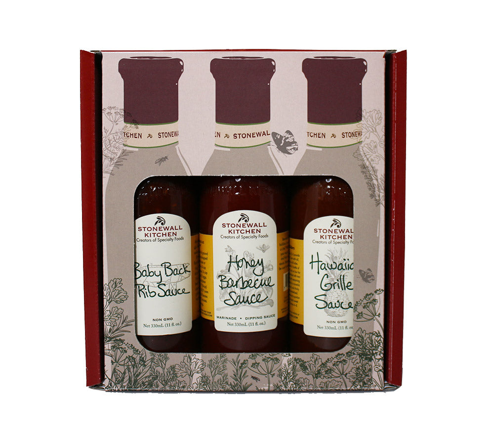 Stonewall Kitchen Grilling & Barbecue Collection kaufen | Hawaiian Grille Sauce Honey Barbecue Sauce und Baby Back Rib Sauce | Ideal als Geschenk 
