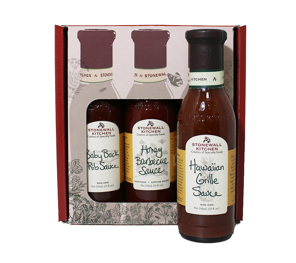 Stonewall Kitchen Grilling & Barbecue Collection kaufen | Hawaiian Grille Sauce Honey Barbecue Sauce und Baby Back Rib Sauce | Ideal als Geschenk 
