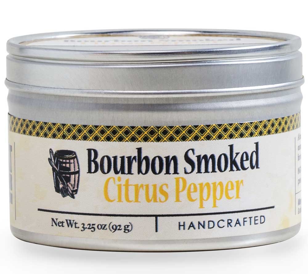 Bourbon Smoked Citrus Pepper von Bourbon Barrel Foods kaufen | Geräucherte Pfefferkörner | Perfekt zu Fisch, Geflügel, Gegrilltem oder Lamm 