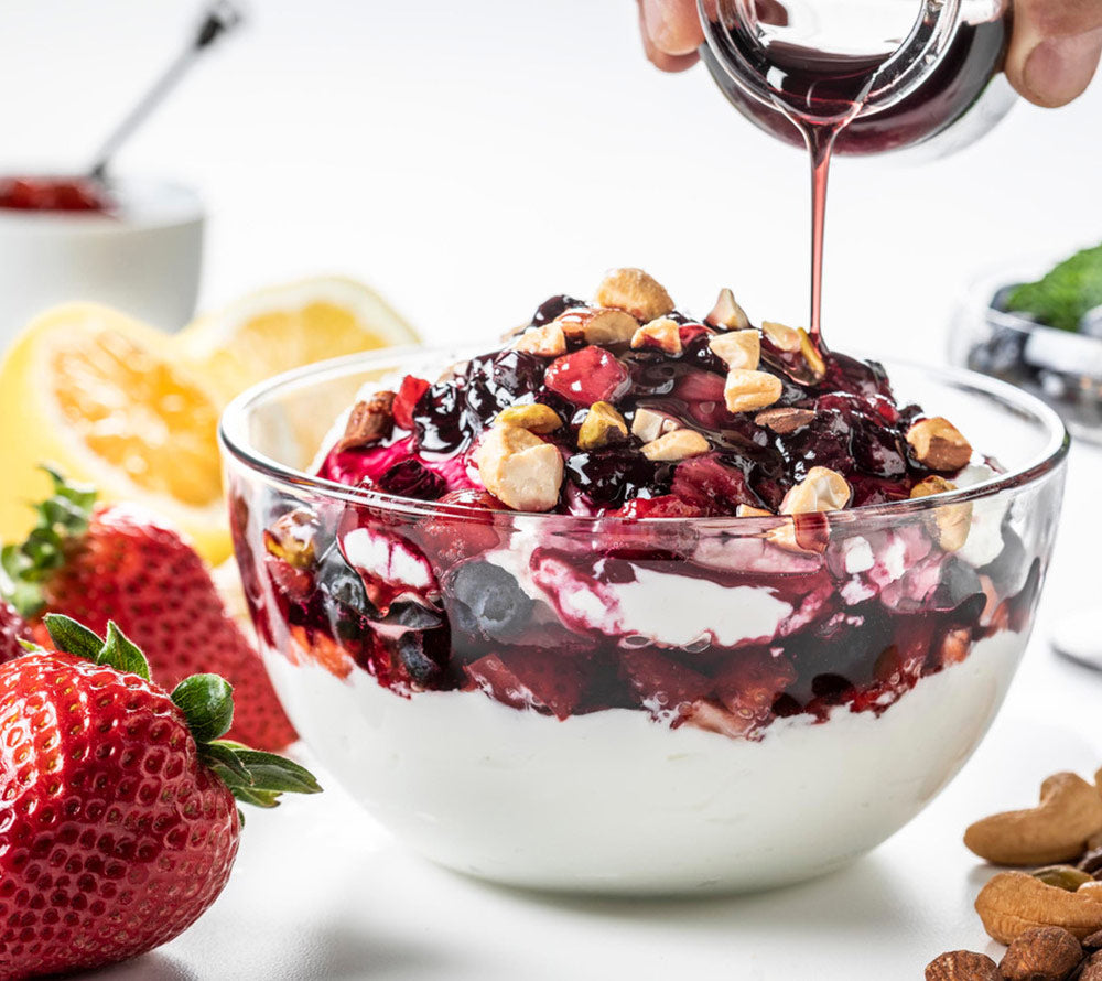 Strawberry Ahornsirup von Crown Maple kaufen | feinster Ahornsirup mit fruchtigen Erdbeeren | Ideal für Pancakes, Desserts, Dressings und Gebäck