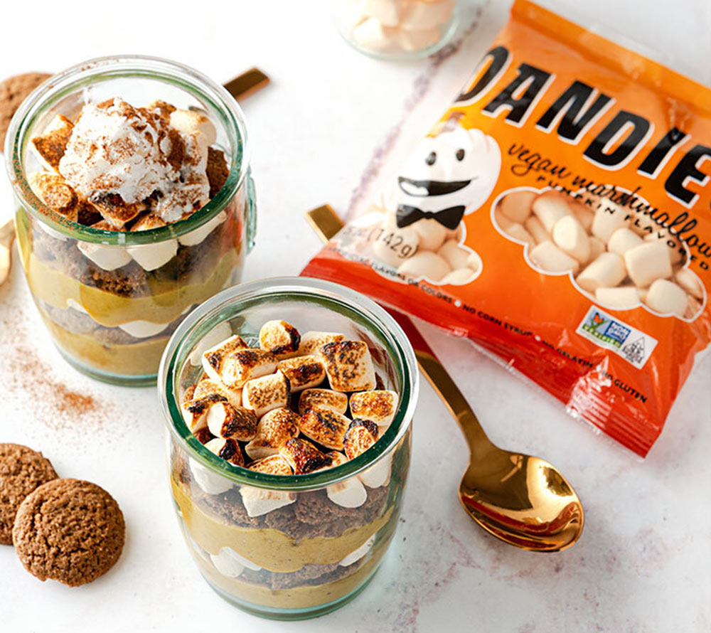 Dandies Marshmallows - Mini Kürbis (vegan) kaufen | Vegane Mini-Marshmallows mit Kürbis-Note | Ideal zum Backen, im Heißen Kakao oder zum Naschen