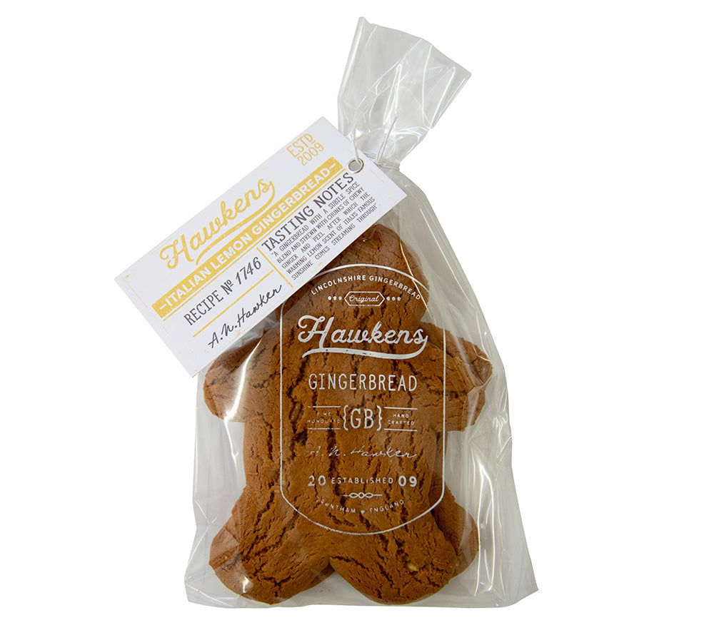 Gingerbread Men Italian Lemon von Hawkens Gingerbread kaufen | 2 Ingwerkeksmänner mit einem Hauch Zitrone | Ideal zu Kaffee oder Tee 