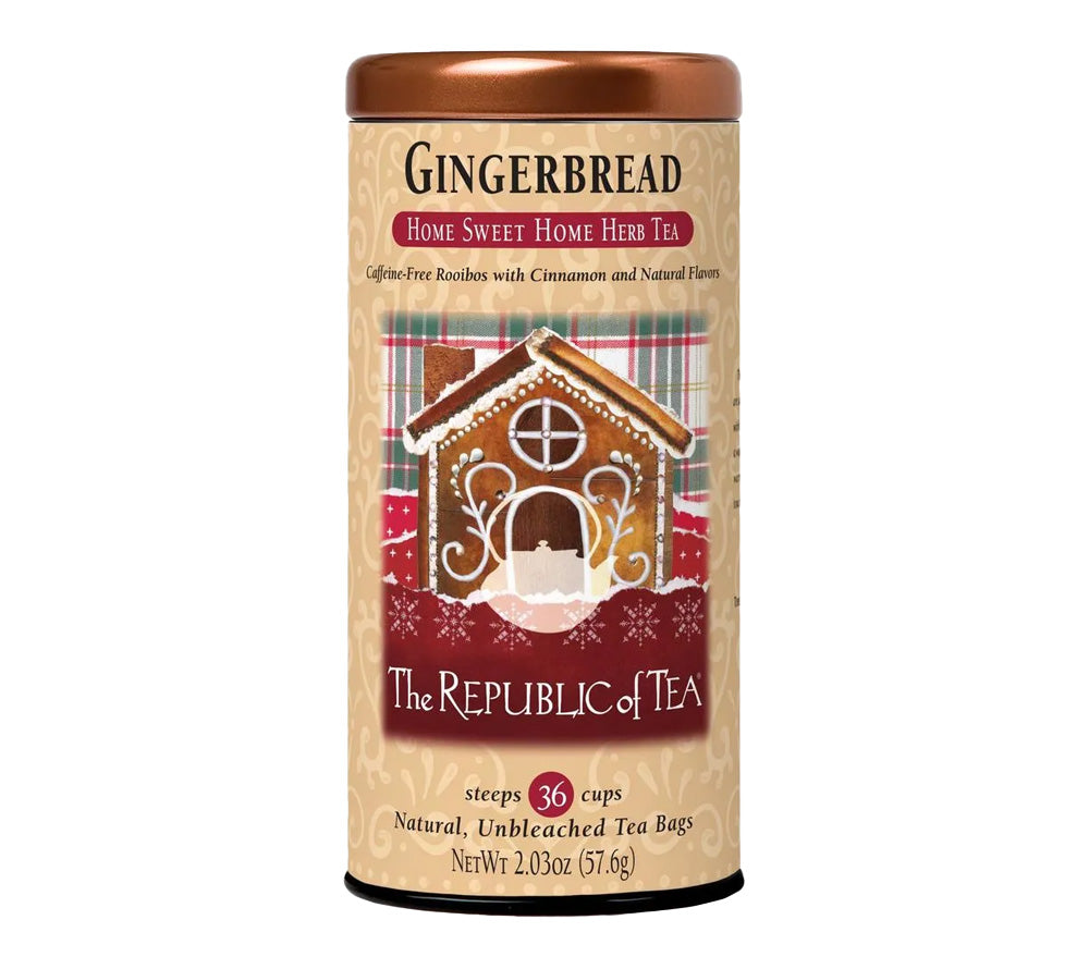 Gingerbread Cuppa Cake Red Tea von The Republic of Tea kaufen |  Perfekter Wintertee | Geschmack von Lebkuchen | Extraportion Gemütlichkeit