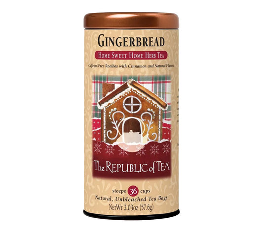 Gingerbread Cuppa Cake Red Tea von The Republic of Tea kaufen |  Perfekter Wintertee | Geschmack von Lebkuchen | Extraportion Gemütlichkeit