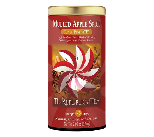 Mulled Apple Spice Kräutertee von The Republic of Tea kaufen | koffeinfrei | Geschmack von frischen Äpfeln, dezenten Würze | Nelken, Piment