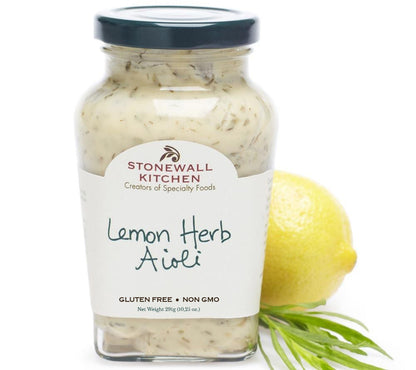 Lemon Herb Aioli von Stonewall Kitchen kaufen | frischer Geschmack aus Kräuter, Zitrone und Knoblauch | Ideal zu Fisch und Sandwiches 