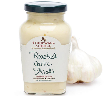Roasted Garlic Aioli von Stonewall Kitchen kaufen | Bestseller | Intensiver Geschmack nach Knoblauch | Ideal zu Burger, Fleisch oder Sandwich | Europaweite Lieferung