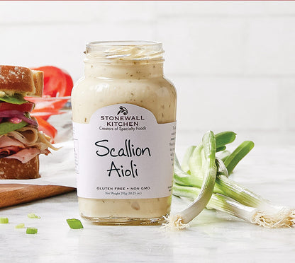 Scallion Aioli von Stonewall Kitchen kaufen | mit Frühlingszwiebeln und getrocknetem Knoblauch | Perfekt für Burger, Kartoffeln und Tacos | Europaweiter Versand
