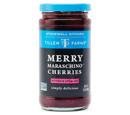 Merry Maraschino Cherries von Stonewall Kitchen und Tillen Farms kaufen | Süß-saftige Cocktailkirschen | Ideal für Cocktails und Desserts 