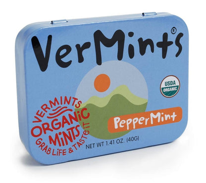 Peppermint Mints von VerMints in Bio-Qualität  kaufen | Der Klassiker: Bio-Pfefferminzdragees | Original Pfefferminzgeschmack in reinster Form 