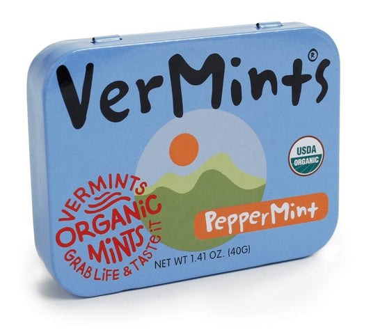 Peppermint Mints von VerMints in Bio-Qualität  kaufen | Der Klassiker: Bio-Pfefferminzdragees | Original Pfefferminzgeschmack in reinster Form | EU-weiter Versand