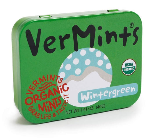 Wintergreen Mints von VerMints in Bio-Qualität  kaufen | Bio-Minzpastillen in der Geschmacksrichtung Root Beer | Perfekte für zwischendurch | EU-weiter Versand