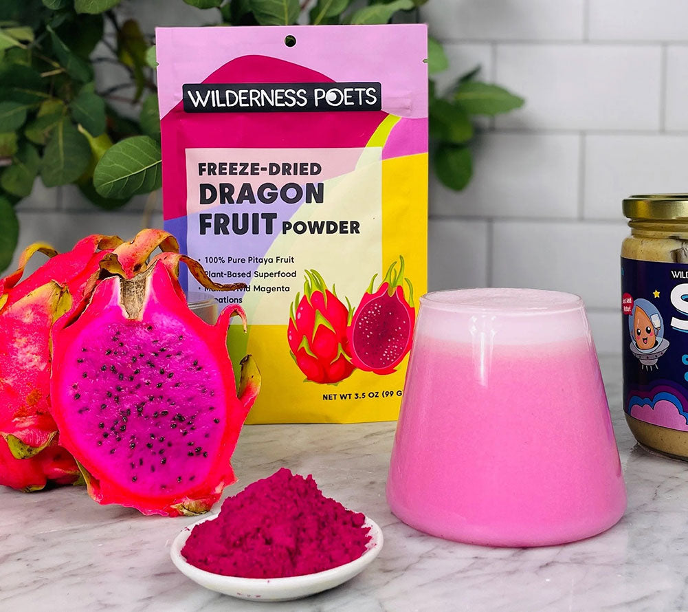 Dragon Fruit Powder 3.5 oz kaufen | Drachenfrucht-Getränkepulver | Ideal als Getränk oder in Smoothies, Joghurt und Müsli 