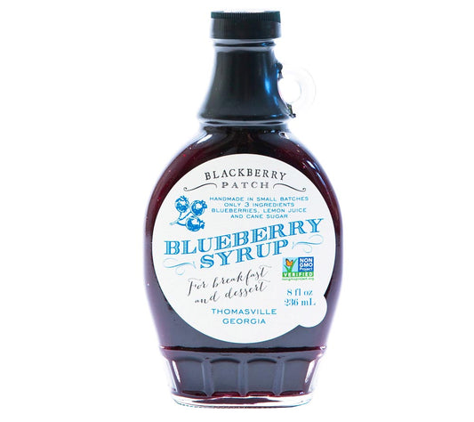 Blueberry Syrup von Blackberry Patch in der Glasflasche kaufen | Klassischer Blaubeersirup | Ideal für Pancakes, Waffeln, French Toast oder Eis | EU-weiter Versand