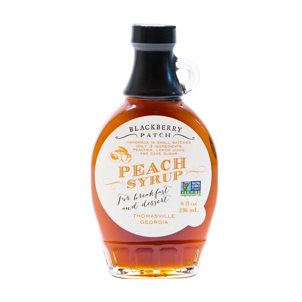 Peach Syrup von Blackberry Patch in der Glasflasche (236 ml) - Pfirsichsirup