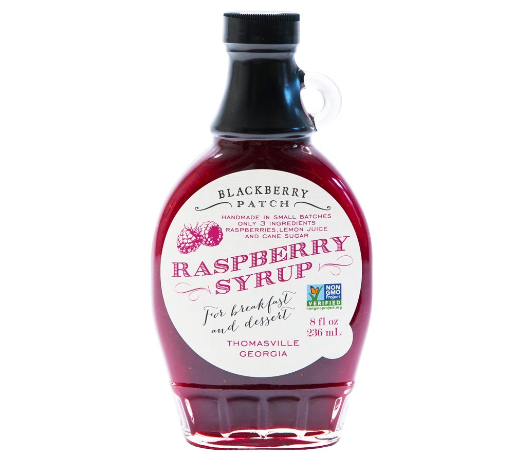 Raspberry Syrup von Blackberry Patch in der Glasflasche kaufen | Intensiver Himbeersirup | Ideal für Pancakes, Waffeln, French Toast oder Eis | EU-weiter Versand