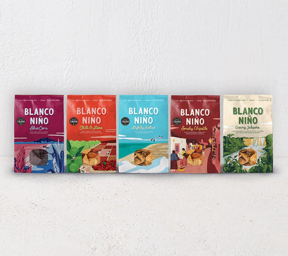 Blue Corn Tortilla Chips von Bianco Niño kaufen | glutenfrei & vegan | handgefertigt in Irland | ohne künstliche Aromen, Farb- und Konservierungsstoffe | EU-weiter Versand