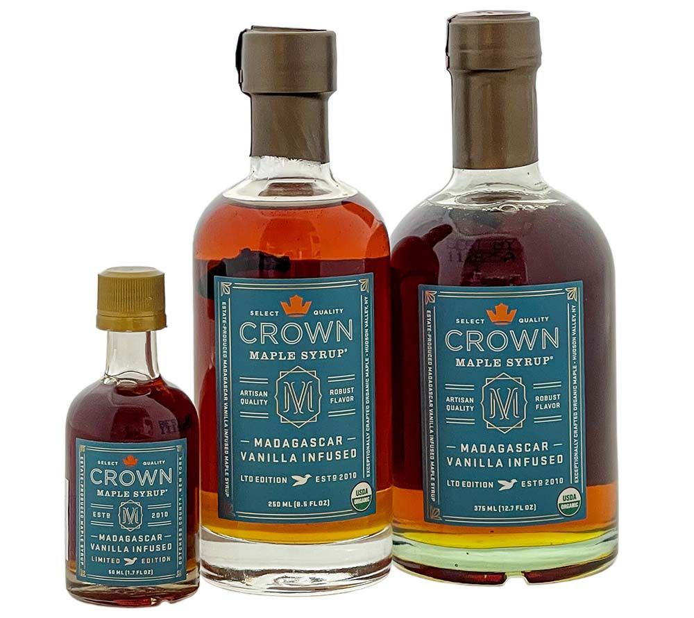 Crown Maple Vanilla Infused Ahornsirup kaufen ☆ Bio-Qualität mit Vanille ☆ Für Pancakes, Waffeln und Desserts ☆ Mehr Sorten ☆ Jetzt probieren!