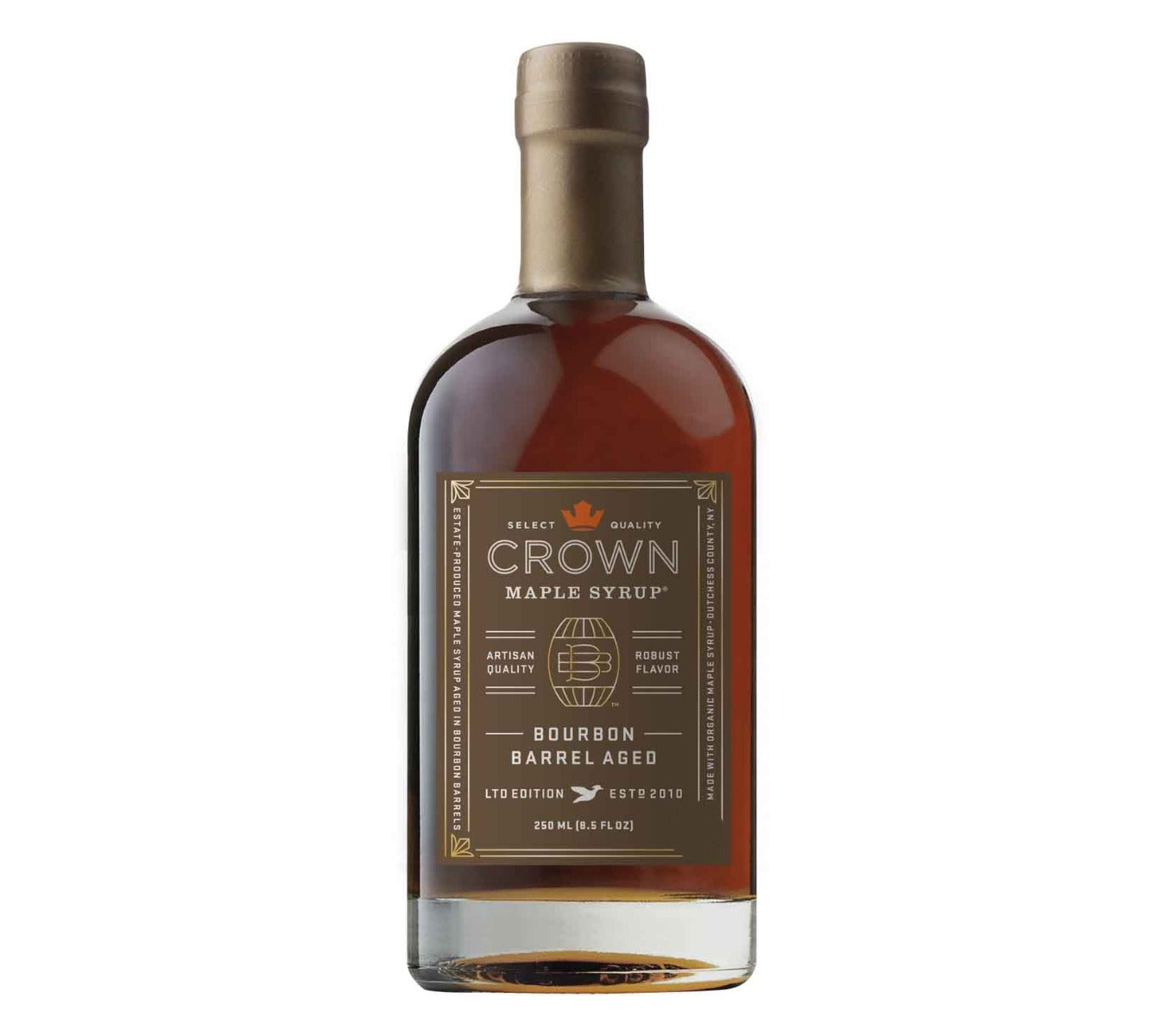 Bourbon Barrel Aged Ahornsirup von Crown Maple kaufen | Bio-Ahornsirup mit Noten von Bourbon und Eiche | Ideal für Pancakes, Desserts und Getränke 